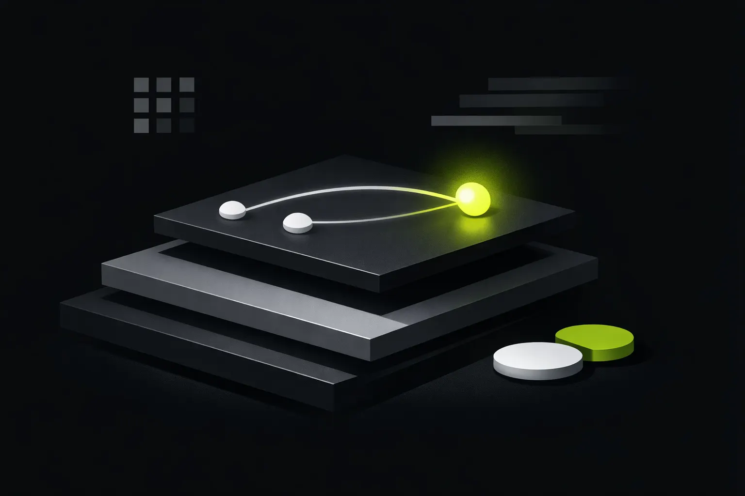 A highlighted destination node within a geometric dashboard represents checking a completed transfer on an explorer.