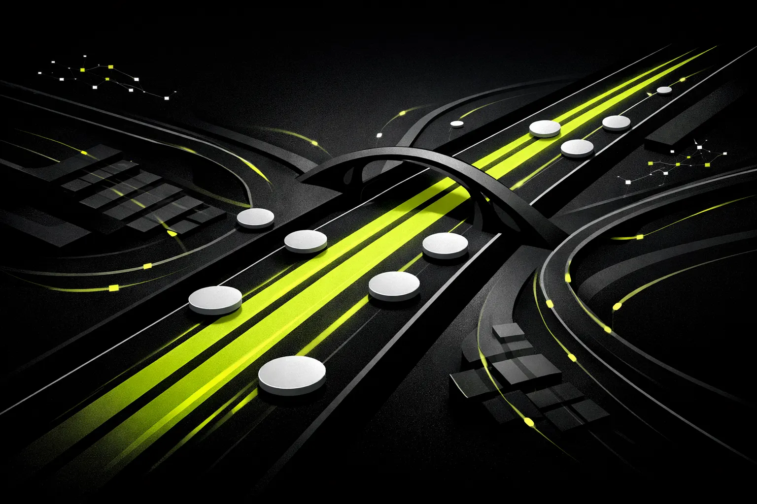 Two dominant channels carry most of the motion while several smaller side channels remain thin.